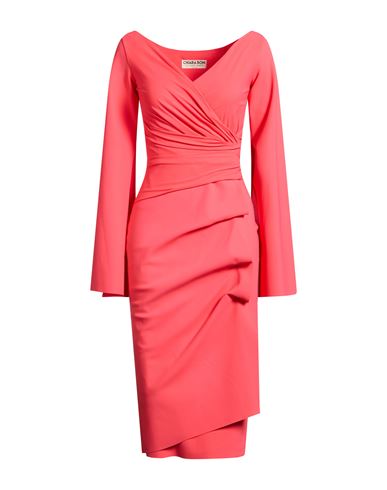 Woman Midi dress Coral Size 4 Polyamide, Elastane