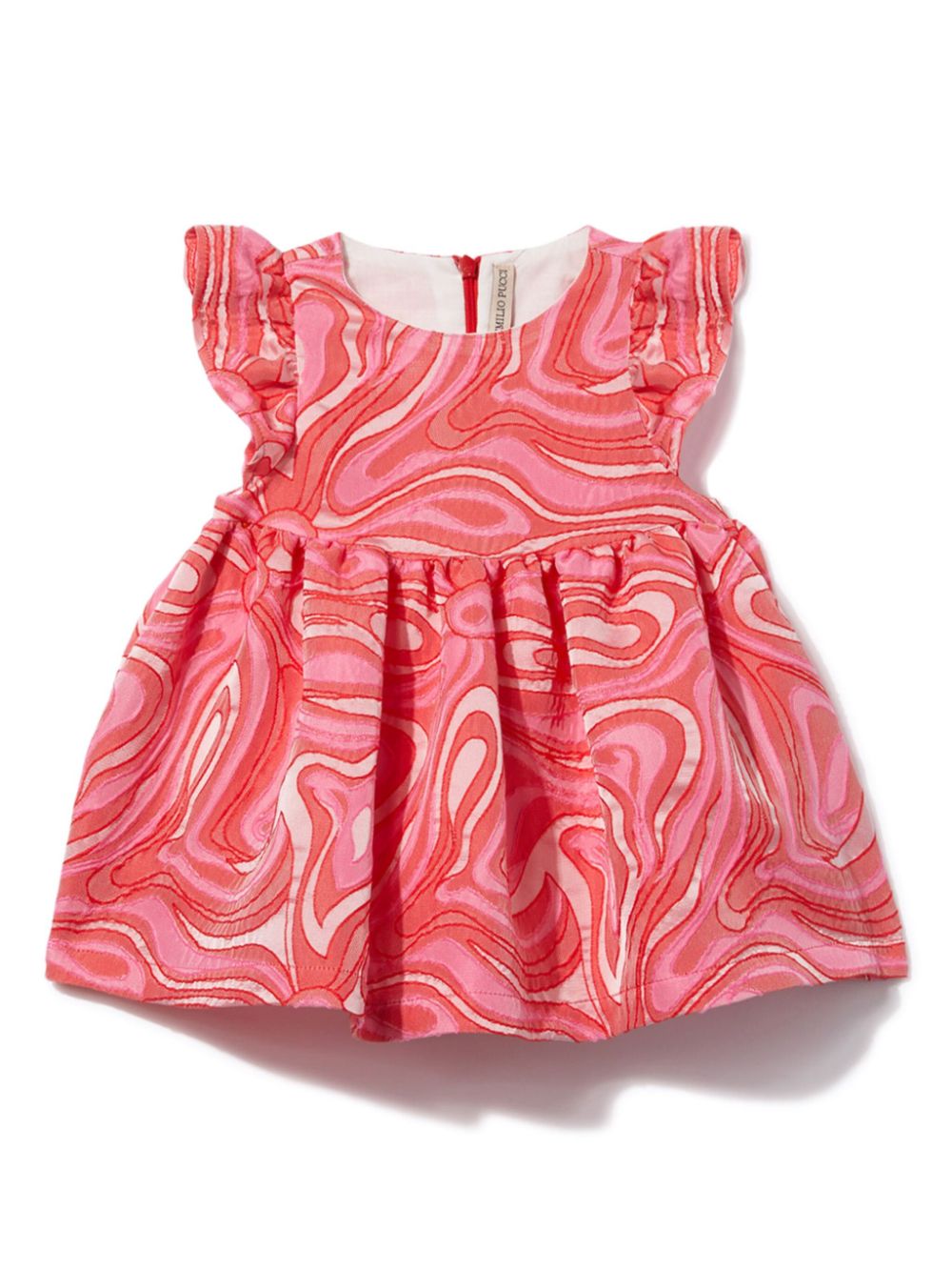 Marmo-jacquard sleeveless dress - RED