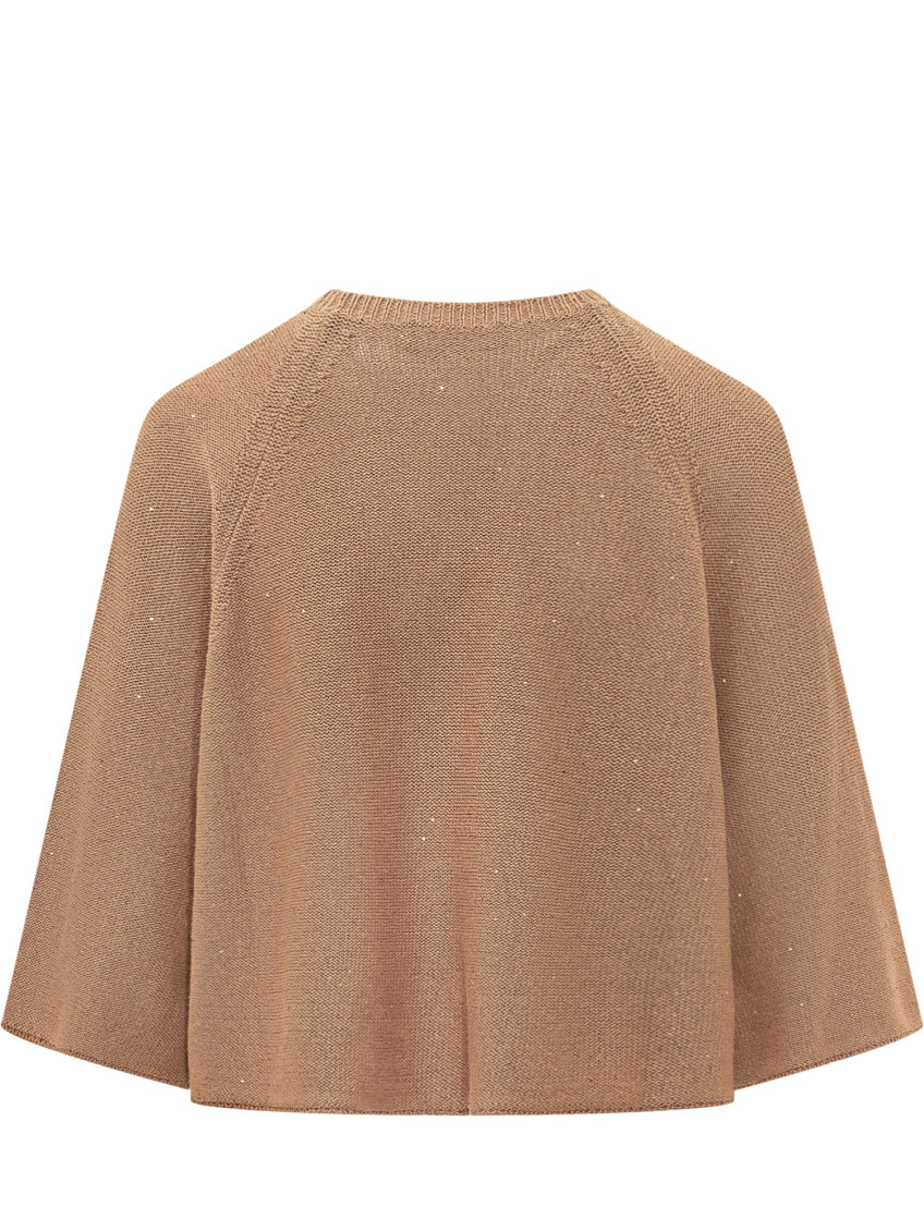 Beige Knitted Crew Neck Sweater