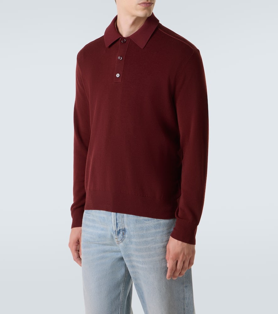 Wool polo sweater