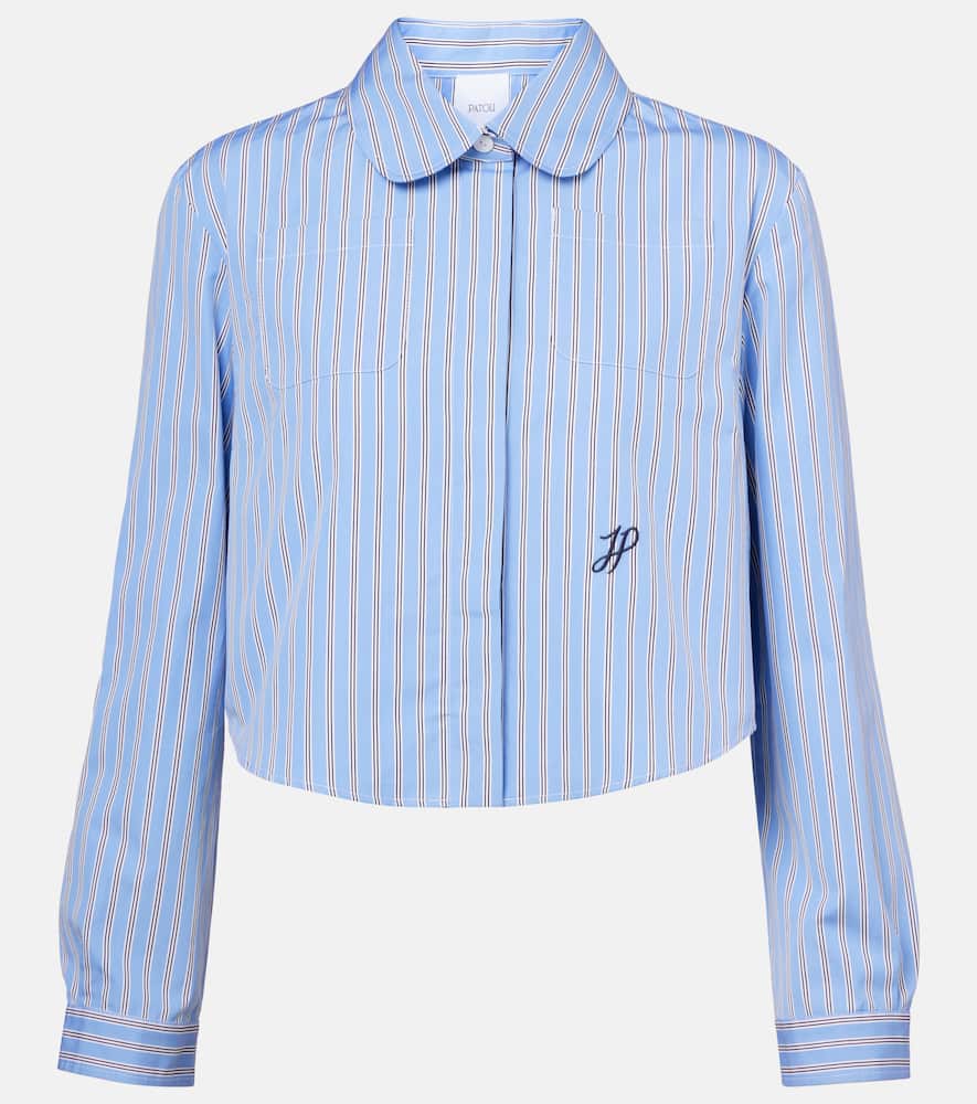 Bengal stripe cropped poplin shirt