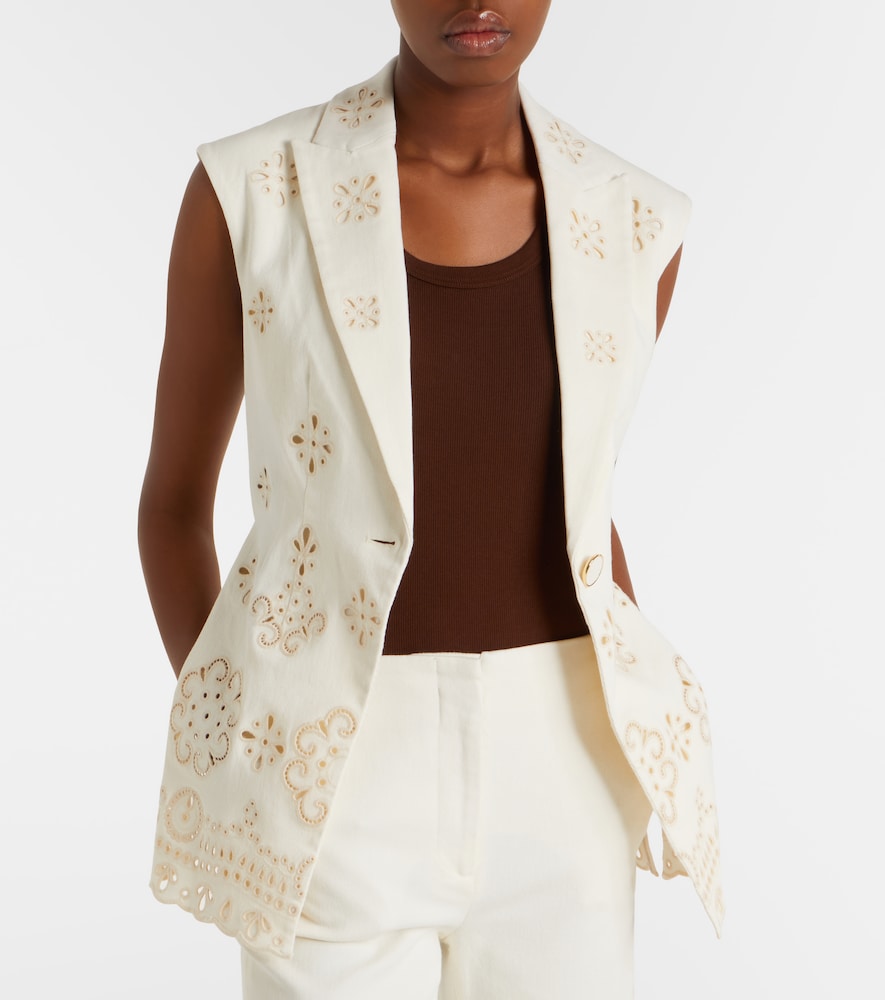 Townes eyelet cotton twill vest