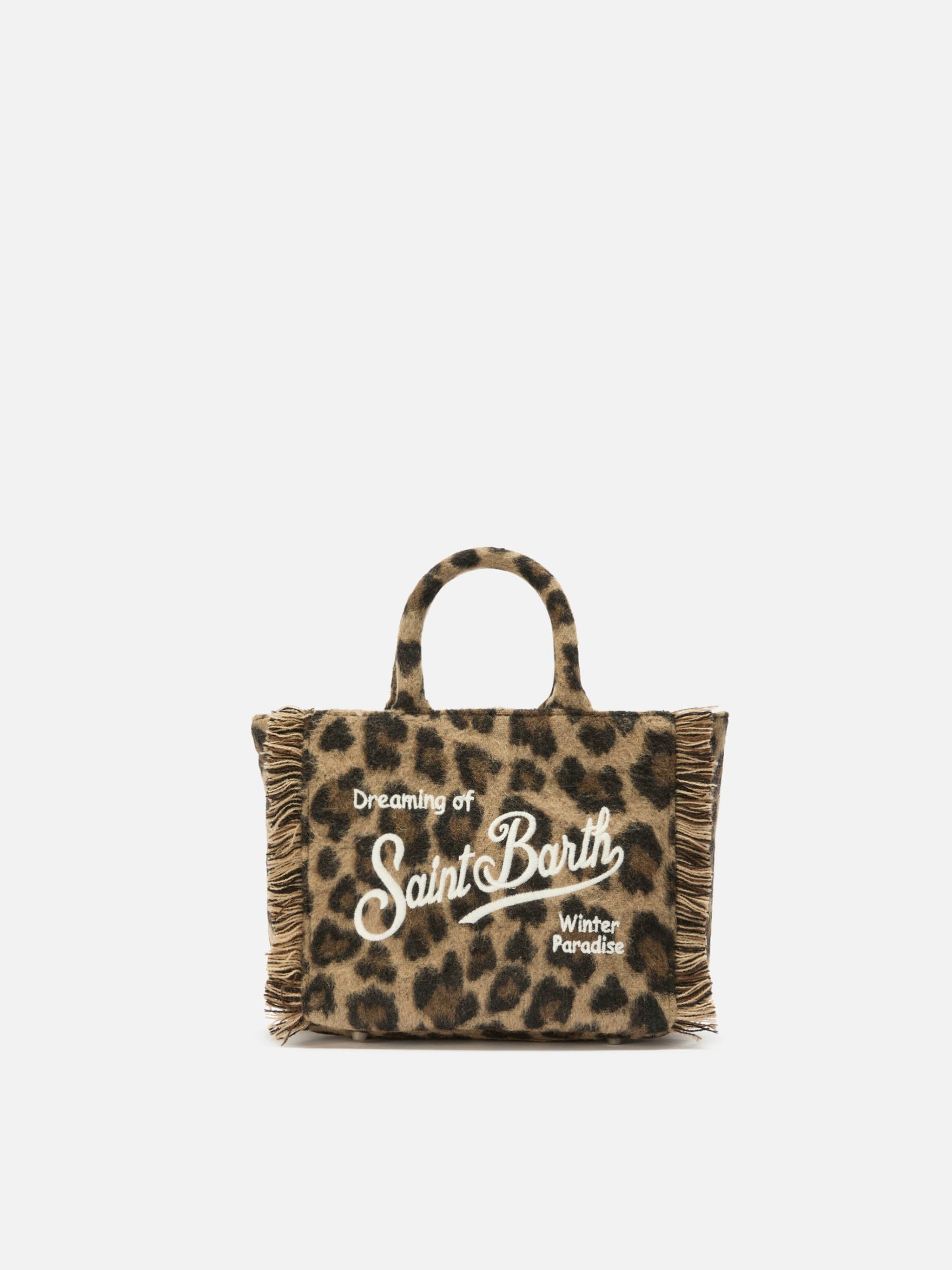 Vanity Mini Felt Handbag In Leopard-Print Wool Blend __single__ Bag - Unisex