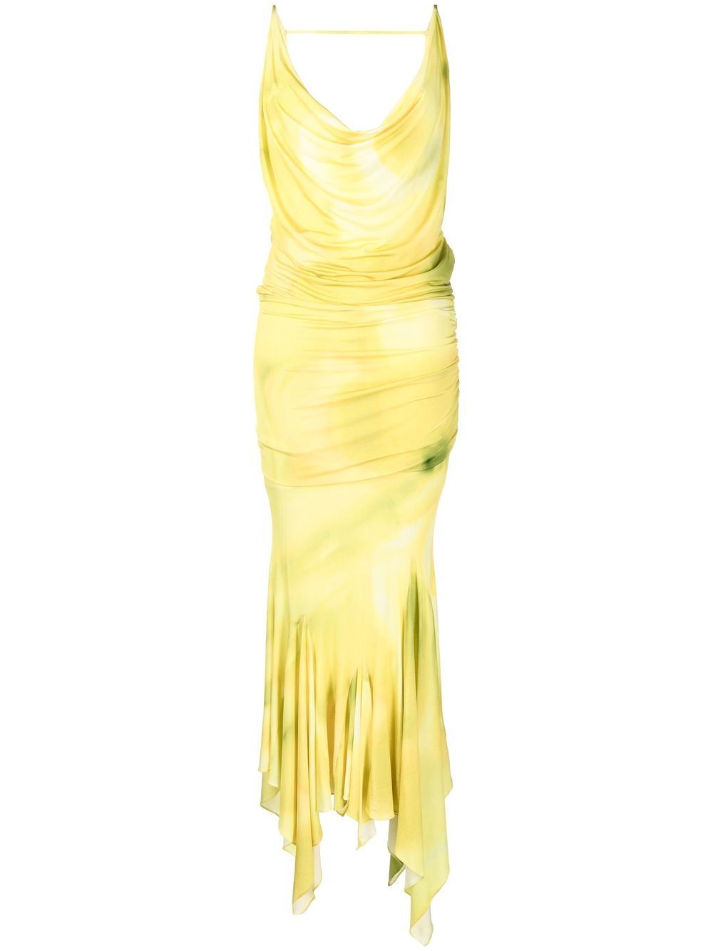 Tie-dye ruched dress - Yellow