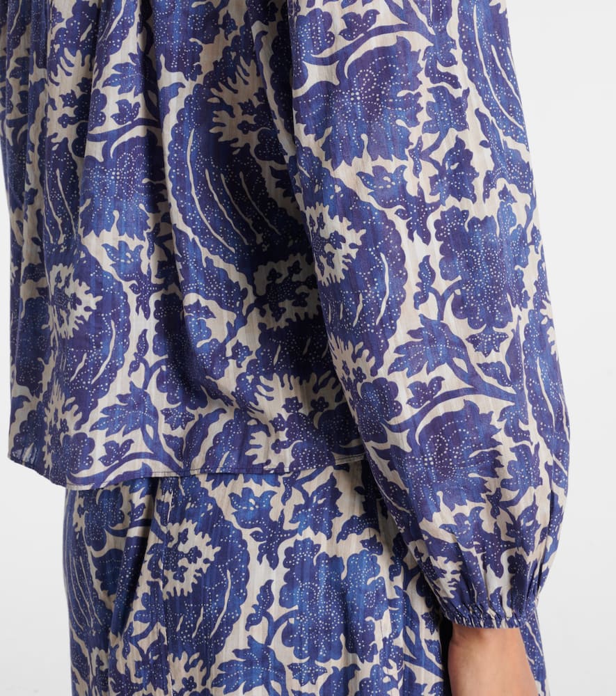 Brea printed cotton-blend blouse
