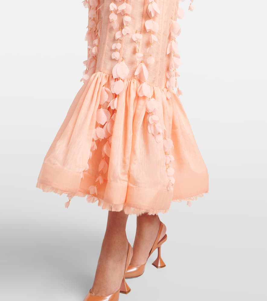 Dawning linen and silk midi dress