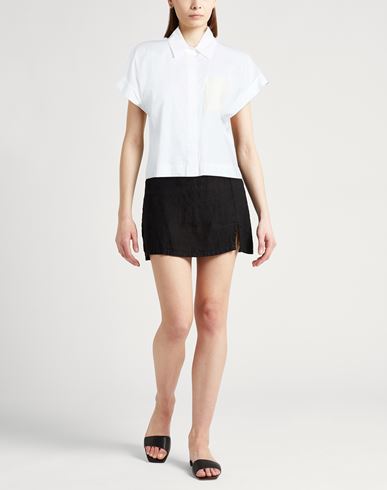 Woman Shirt White Size 8 Cotton, Silk, Elastane