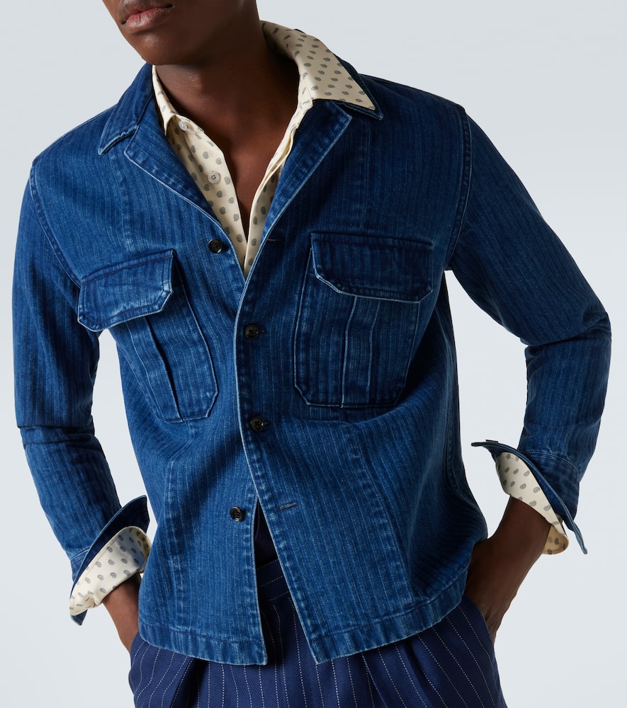 Striped denim overshirt