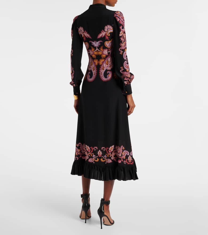 Paisley silk midi dress