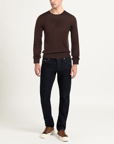 Man Sweater Dark brown Size 36 Virgin Wool