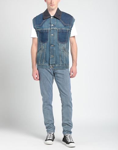 Man Denim outerwear Blue Size 36 Cotton