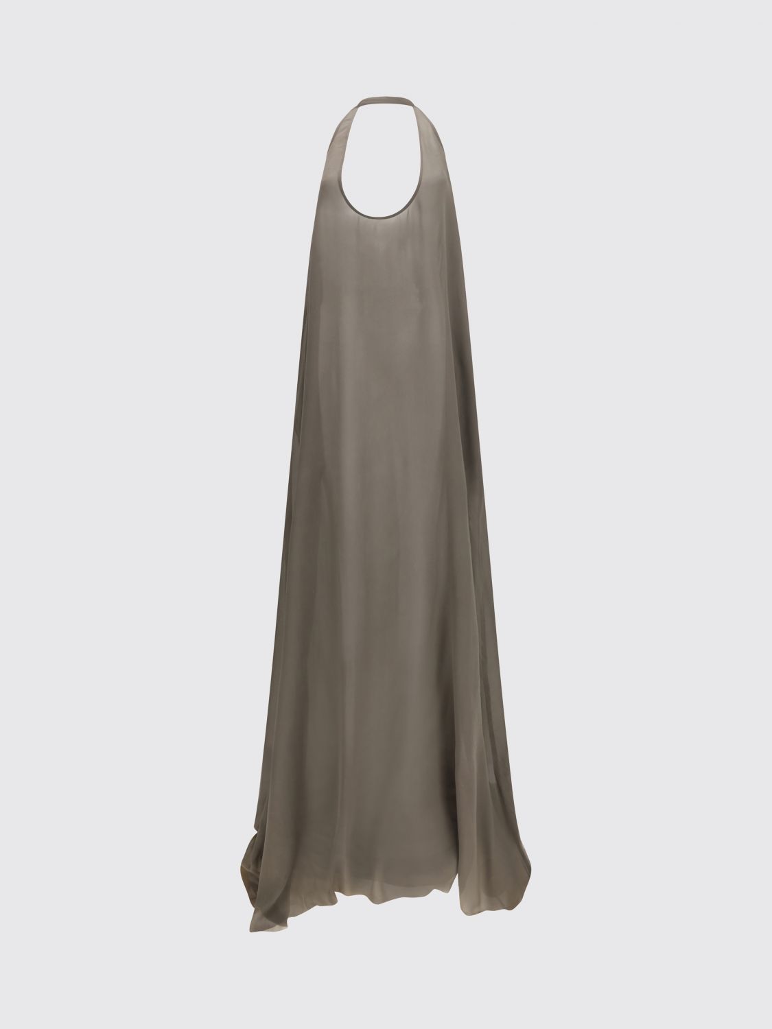 A-Line Halterneck Midi Dress in Pure Silk