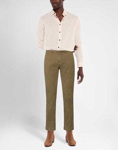 Man Pants Military green Size 40 Cotton, Elastane