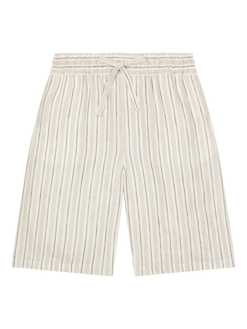 Striped linen shorts - Neutrals