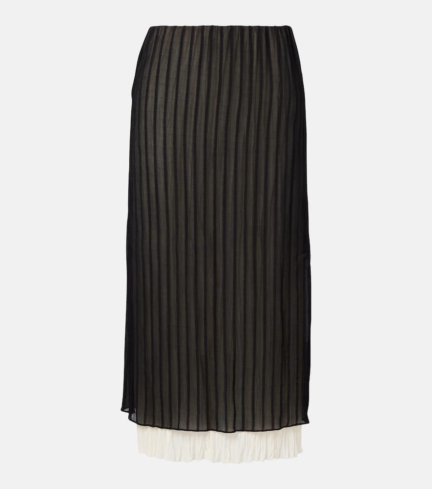 Striped midi skirt