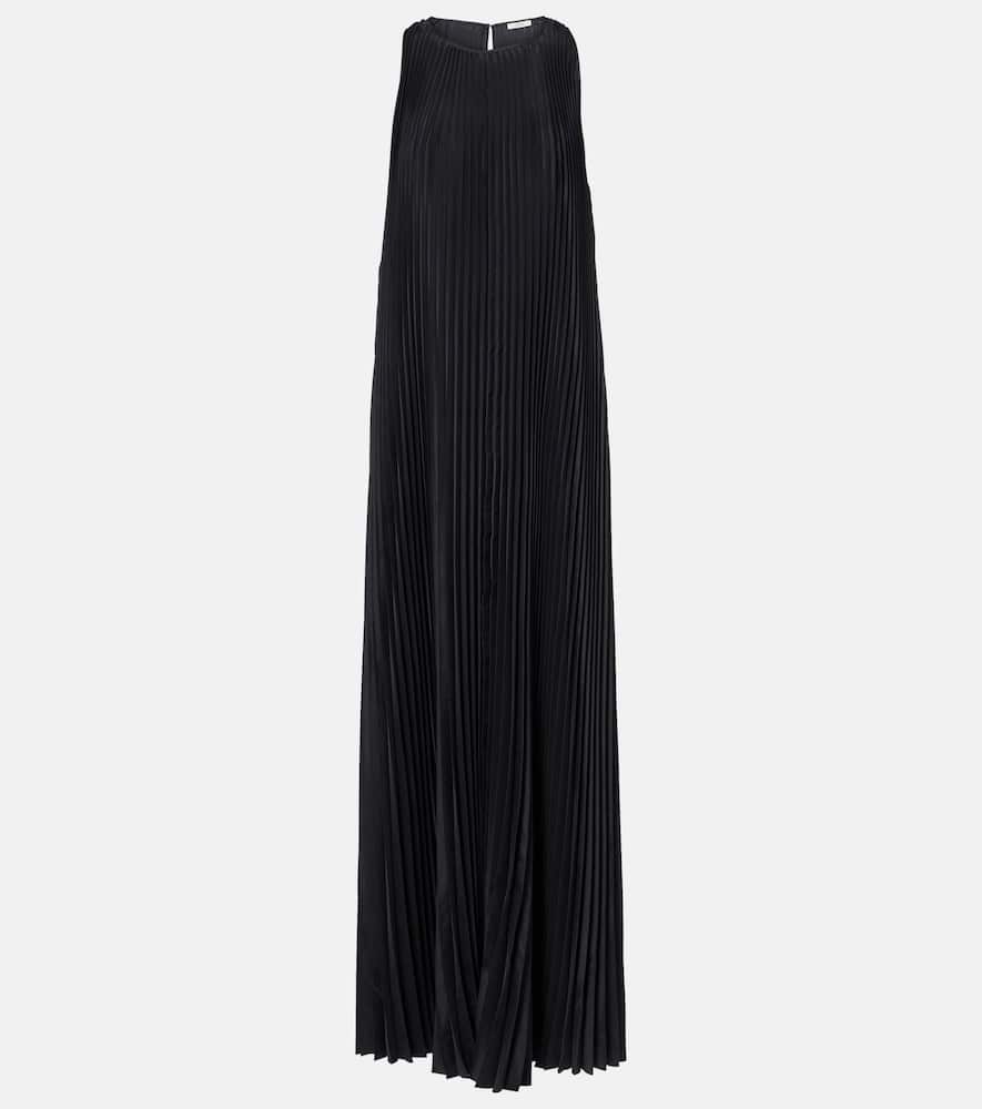 Chenes pleated halterneck maxi dress