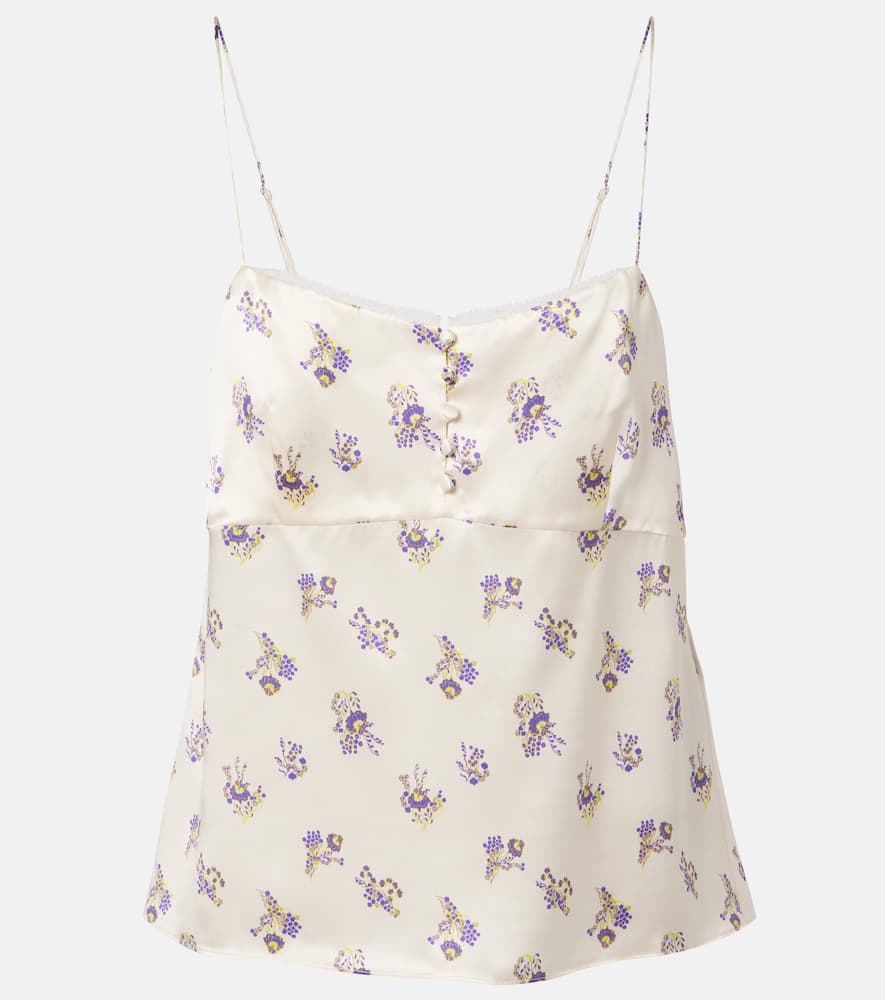 Shiny Daydream floral silk satin camisole