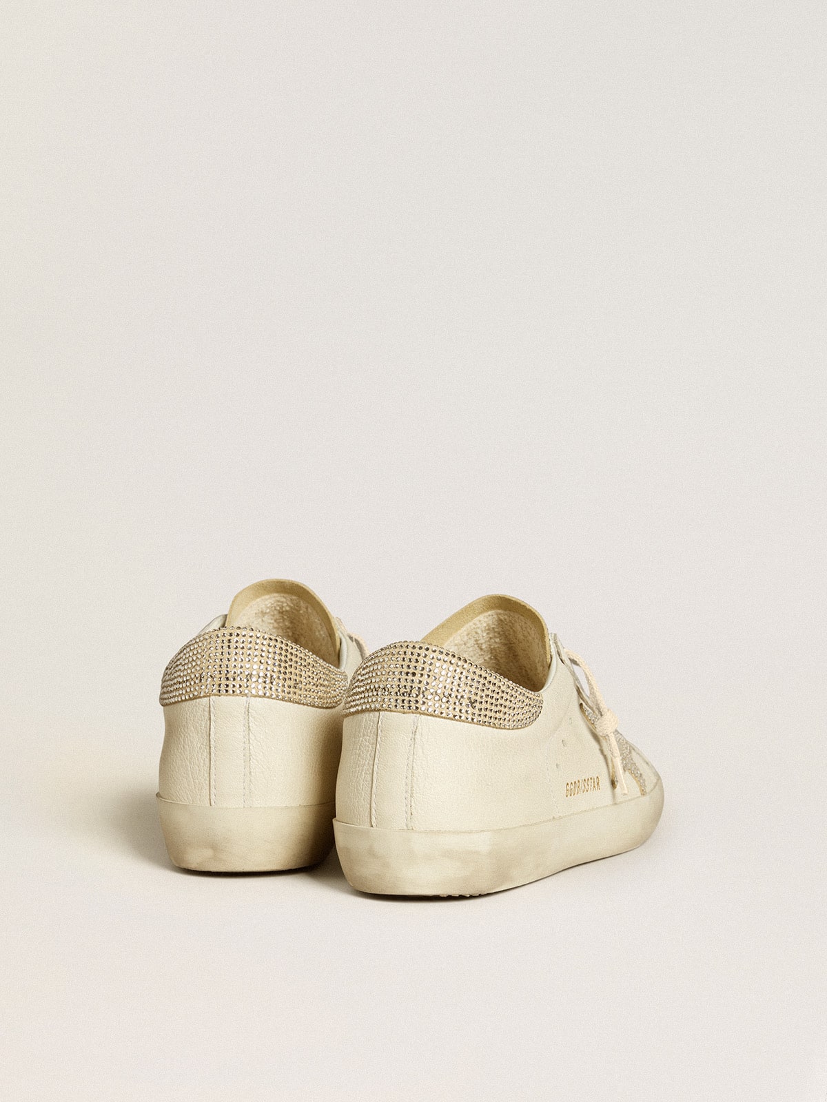 Golden Goose - Women’s Super-star In Nappa Leather With Swarovski Crystal Star And Heel Tab, Woman