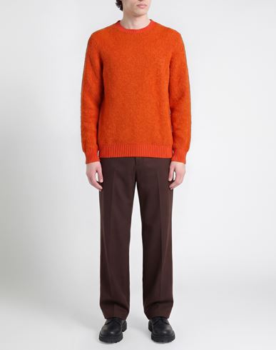 Man Sweater Orange Size 40 Acrylic, Wool, Polyamide