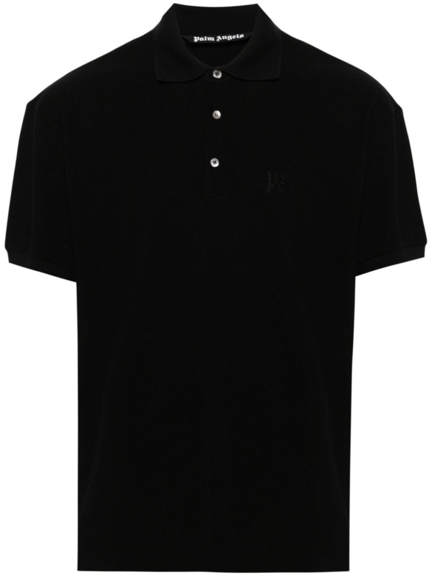 Monogram Embroidered Short-sleeved Polo Shirt