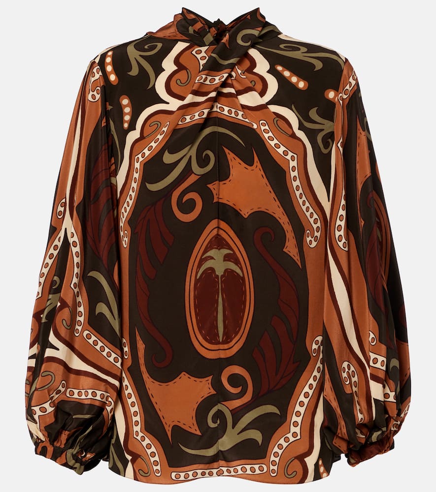 Printed silk blouse