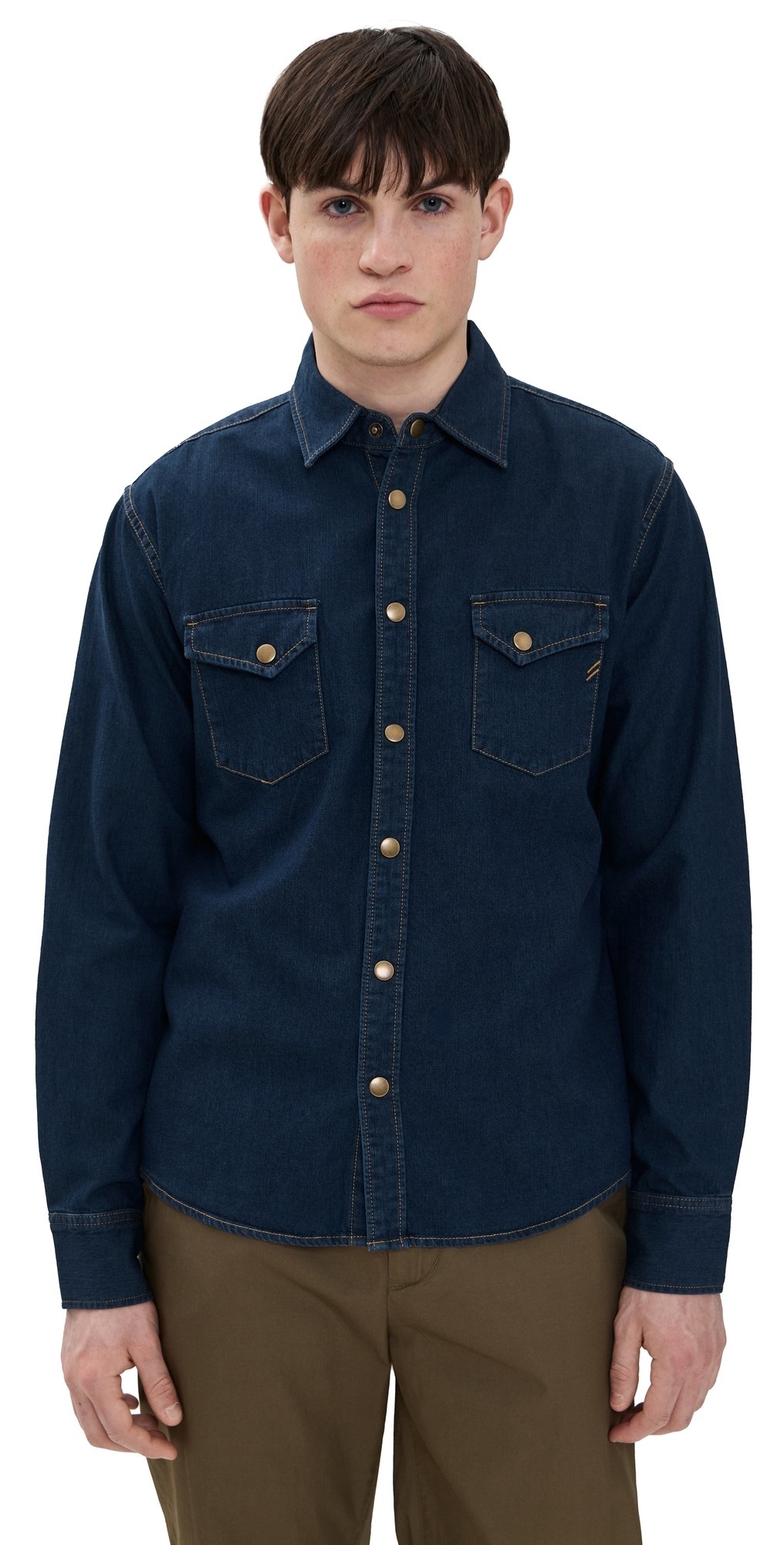 Billy Reid Shoals Denim Shirt Double Dye