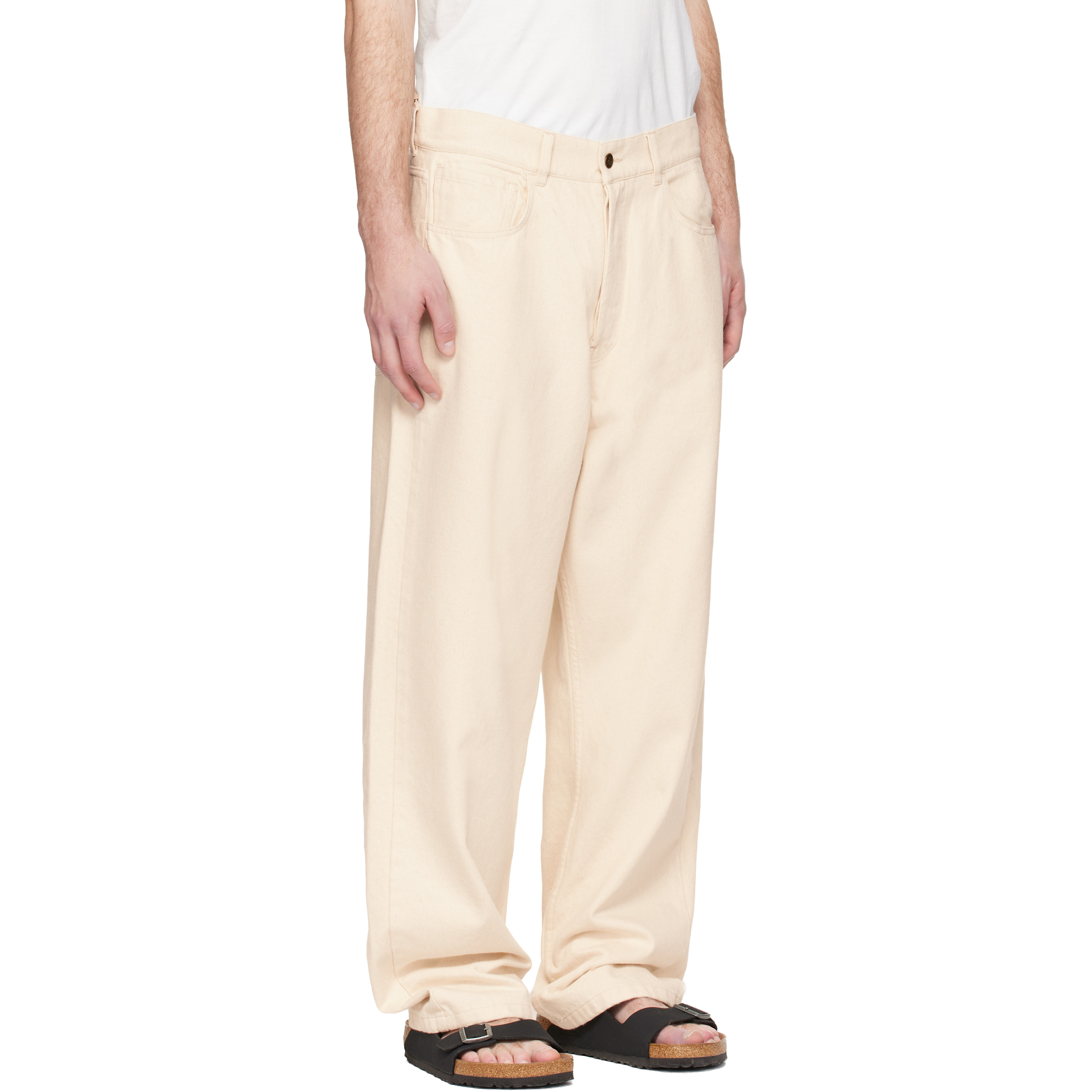 Off-White 1930s Cotton Twill 5-Pocket Trousers