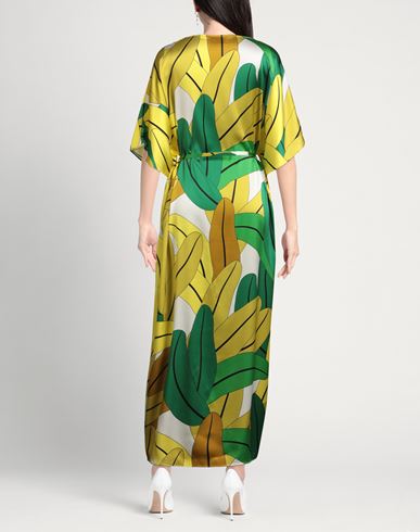 Woman Maxi dress Yellow Size 4 Silk, Elastane