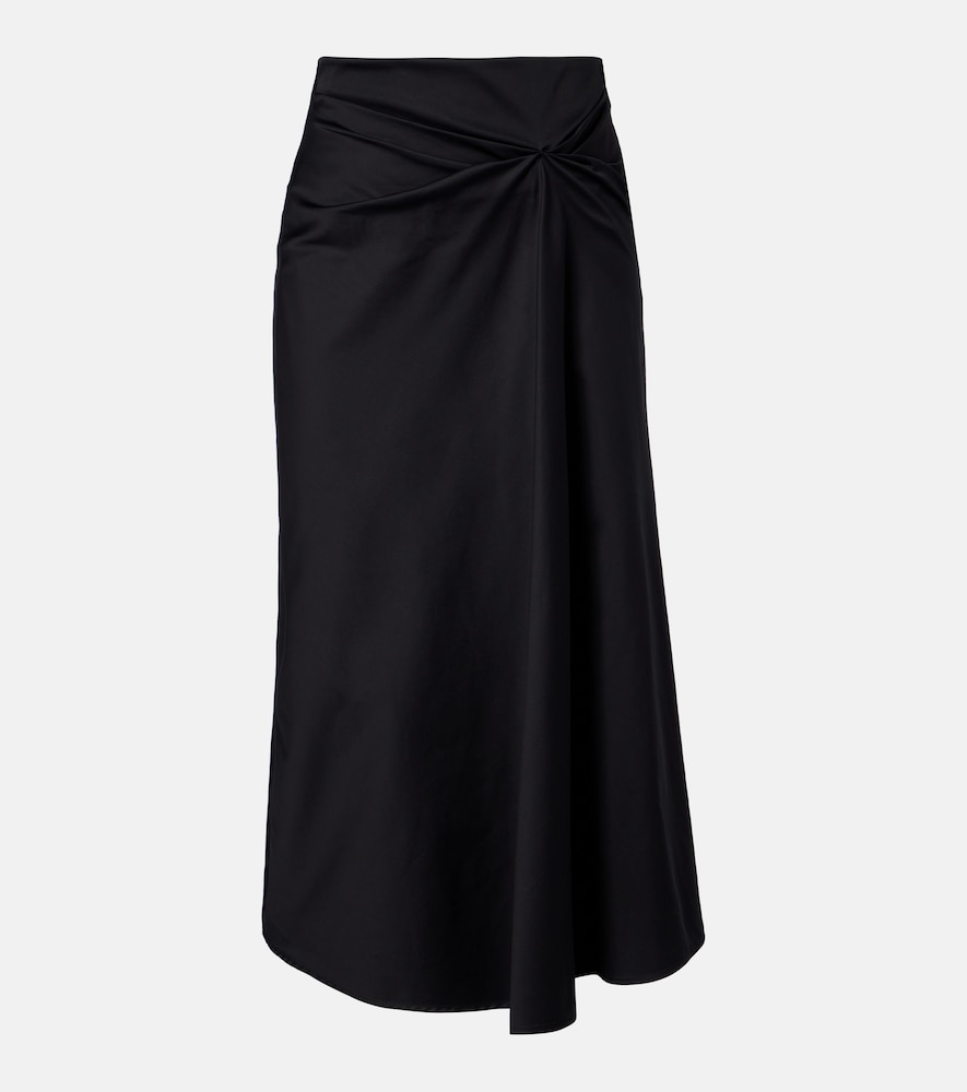 Paggi gathered cotton-blend midi skirt