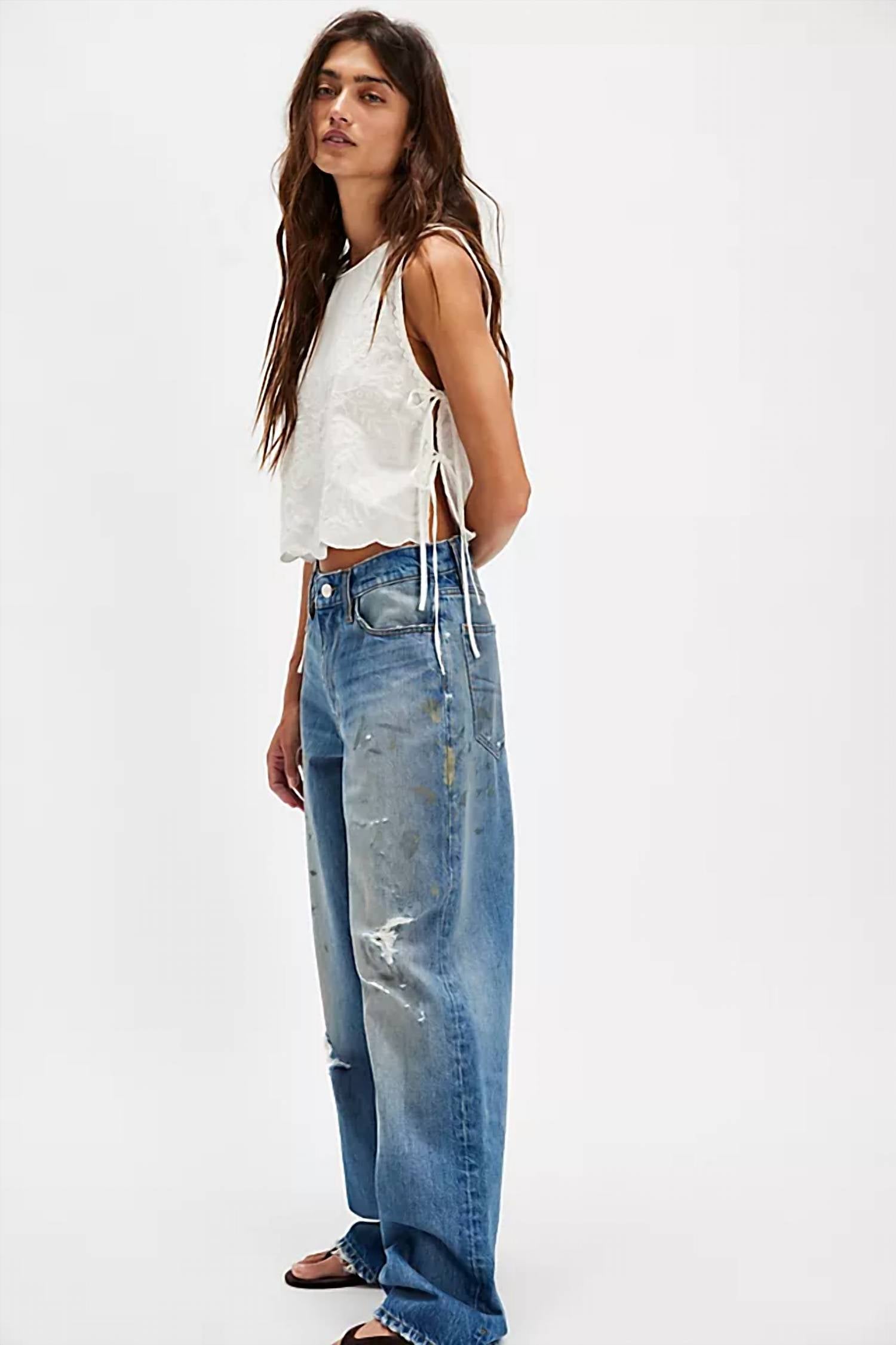 Sling Jean In Painterly Blue
