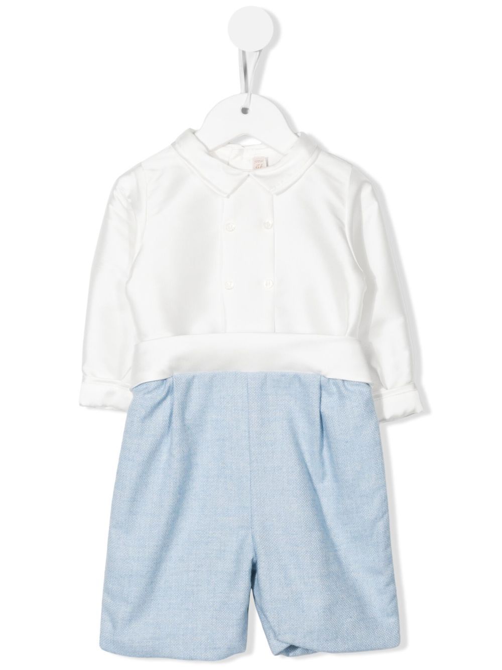 Two-tone cotton romper - White