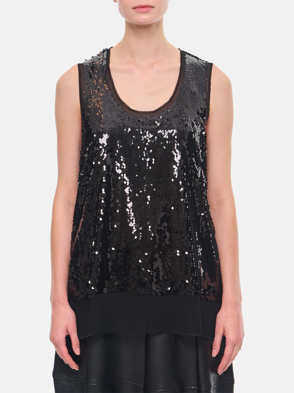 Sequined tank top - Black