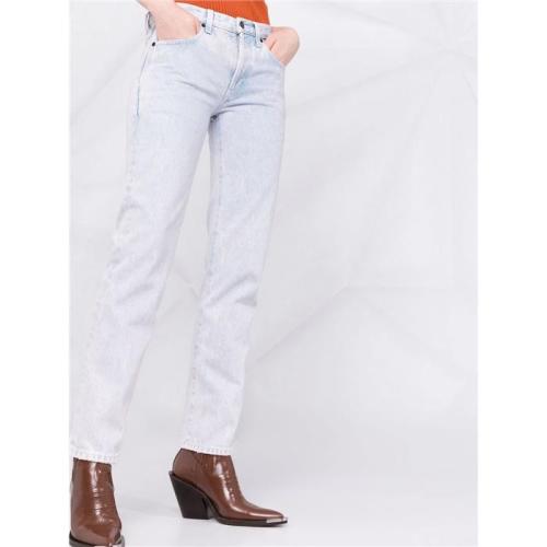 Bleached cropped jeans - Purple
