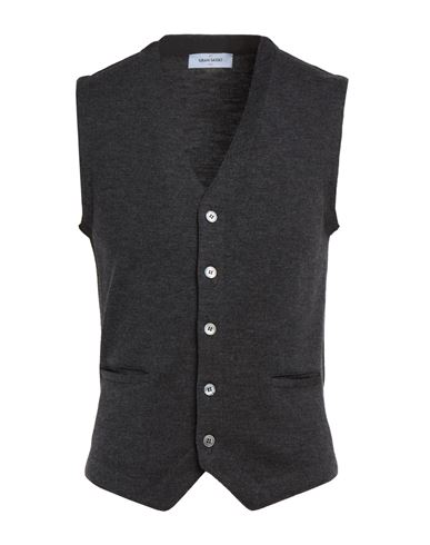 Extrafine Merinos Man Cardigan Charcoal Size 36 Virgin Wool