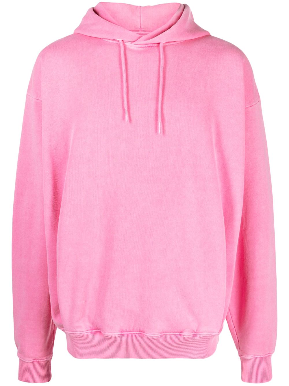 Logo-print cotton hoodie - Pink
