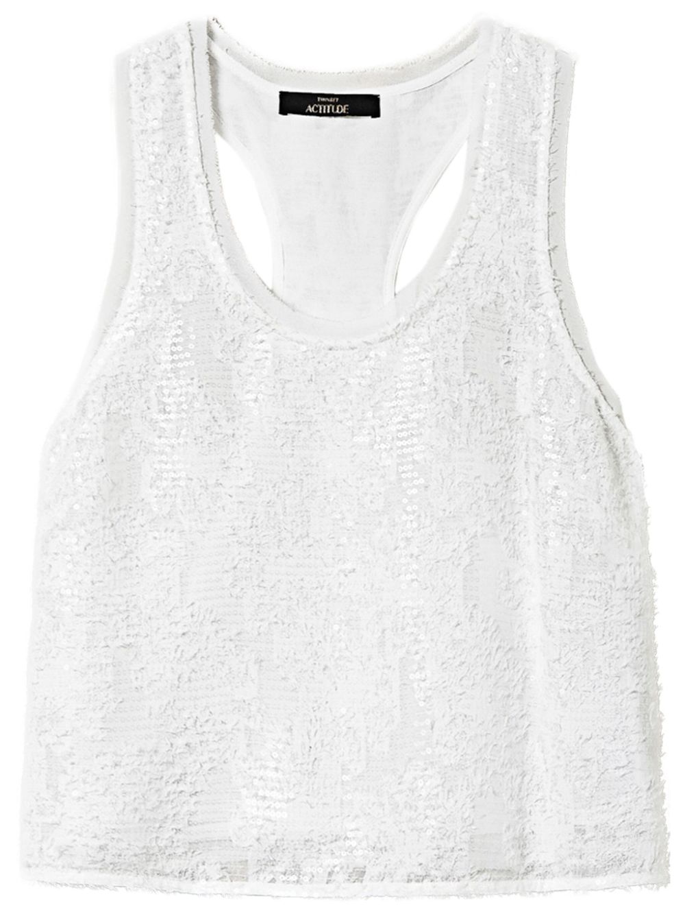 Sequin-embellished tank top - White