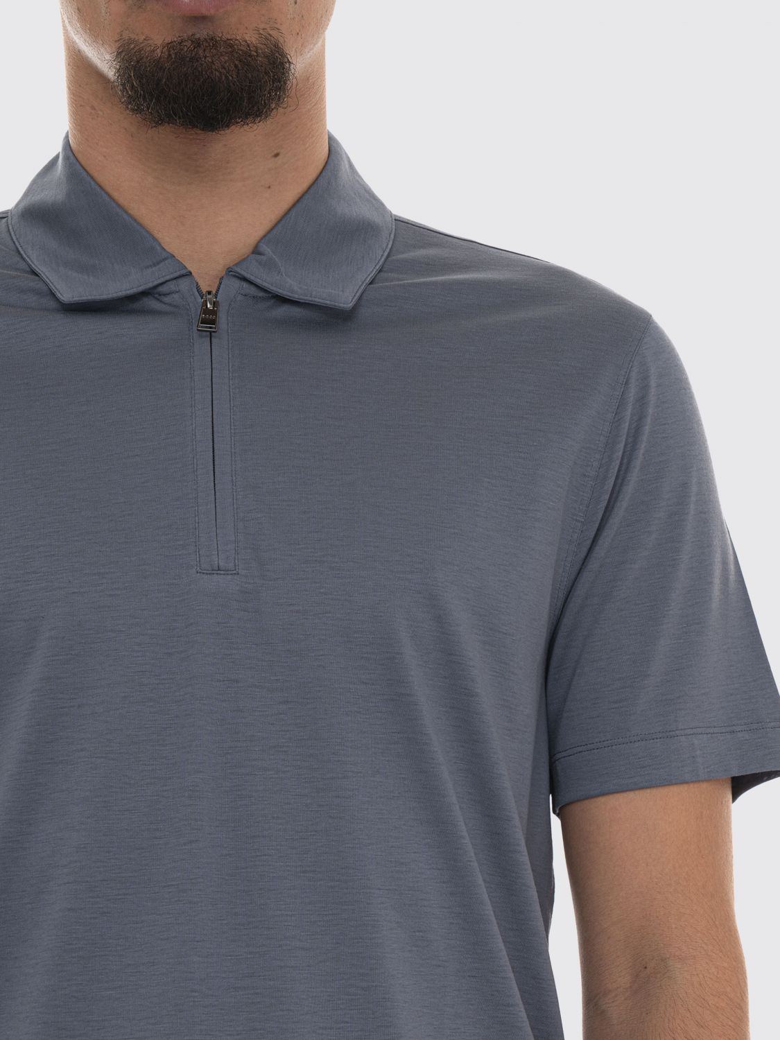 Polo Shirt Men color Gnawed Blue