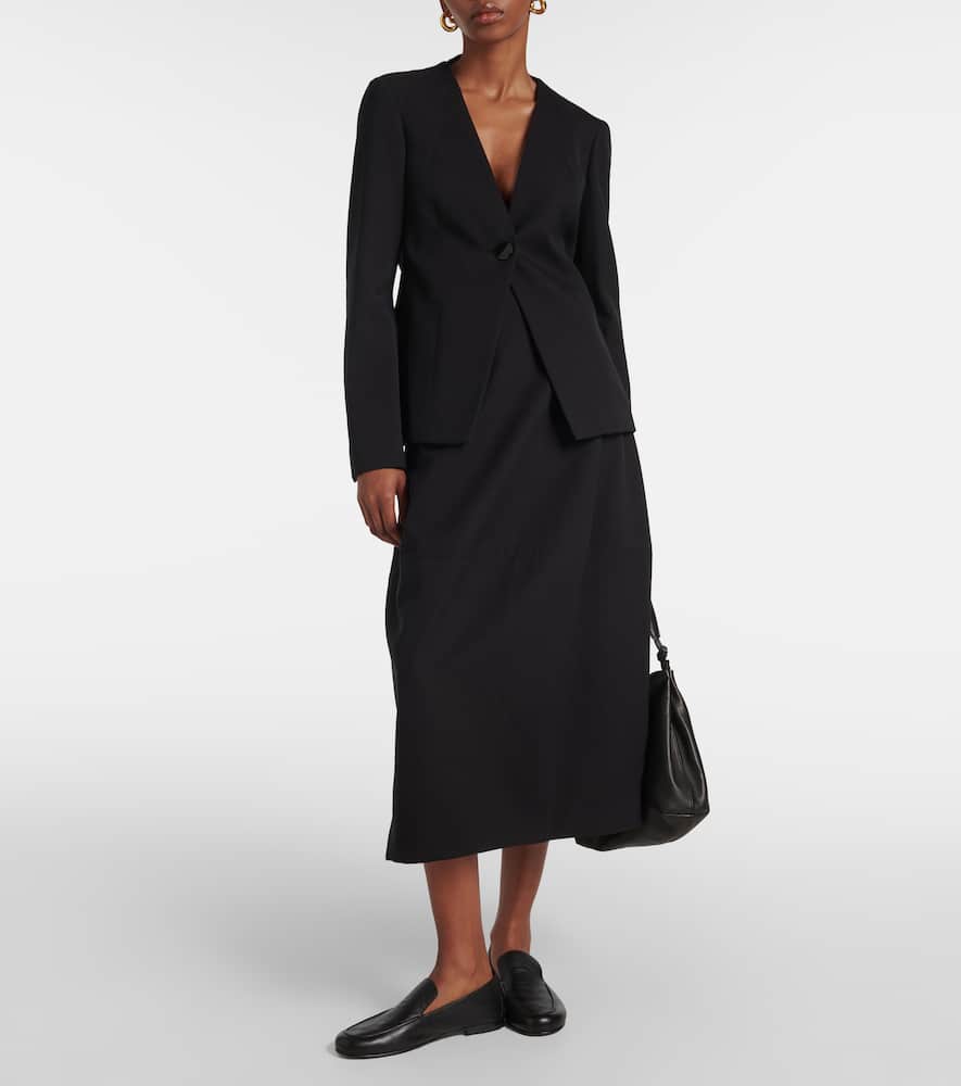 Skye cotton and wool midi skirt