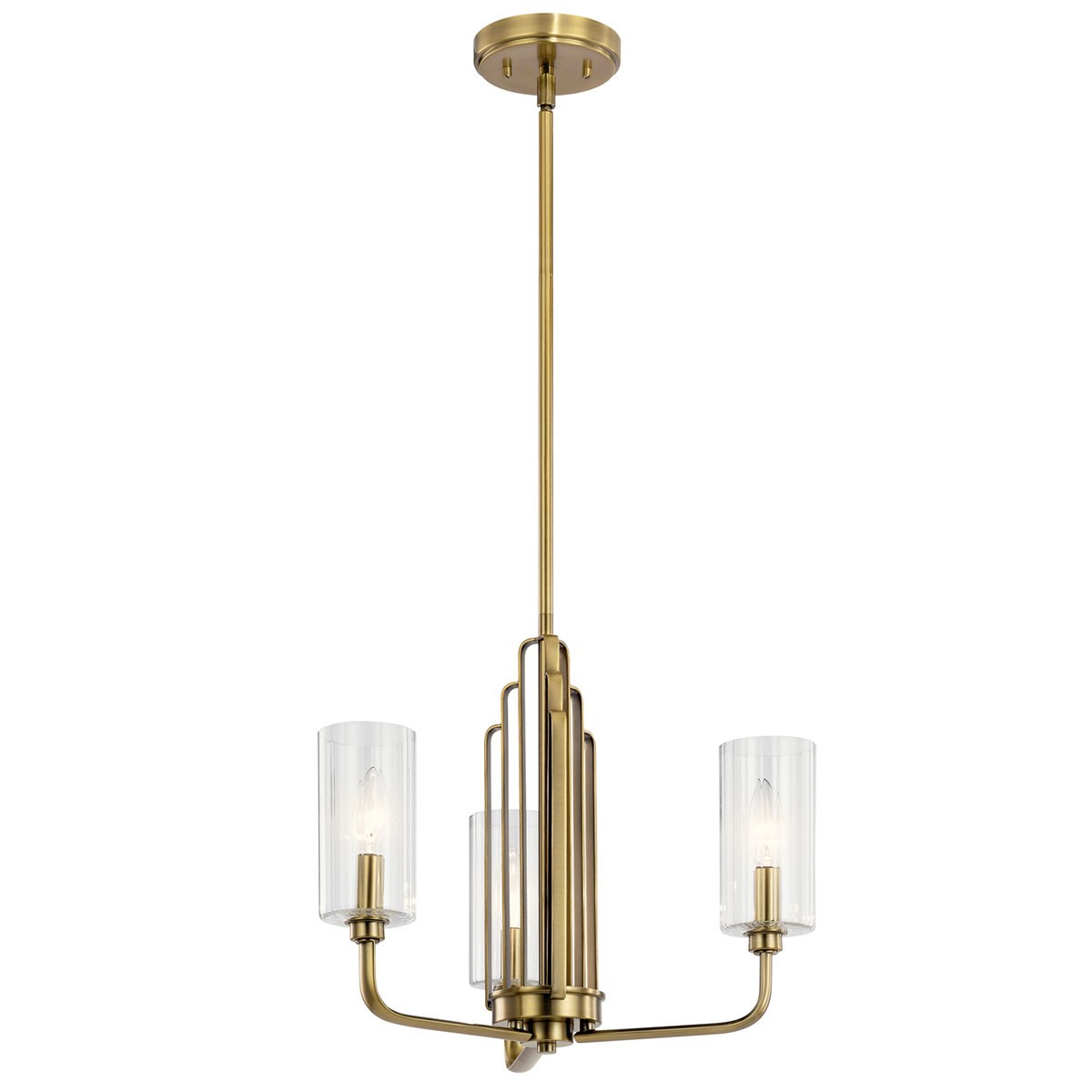 Kimrose 3-Light Transitional Chandelier in Brushed Natural Bra
