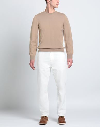 Heritage Man Sweater Sand Size 38 Merino Wool