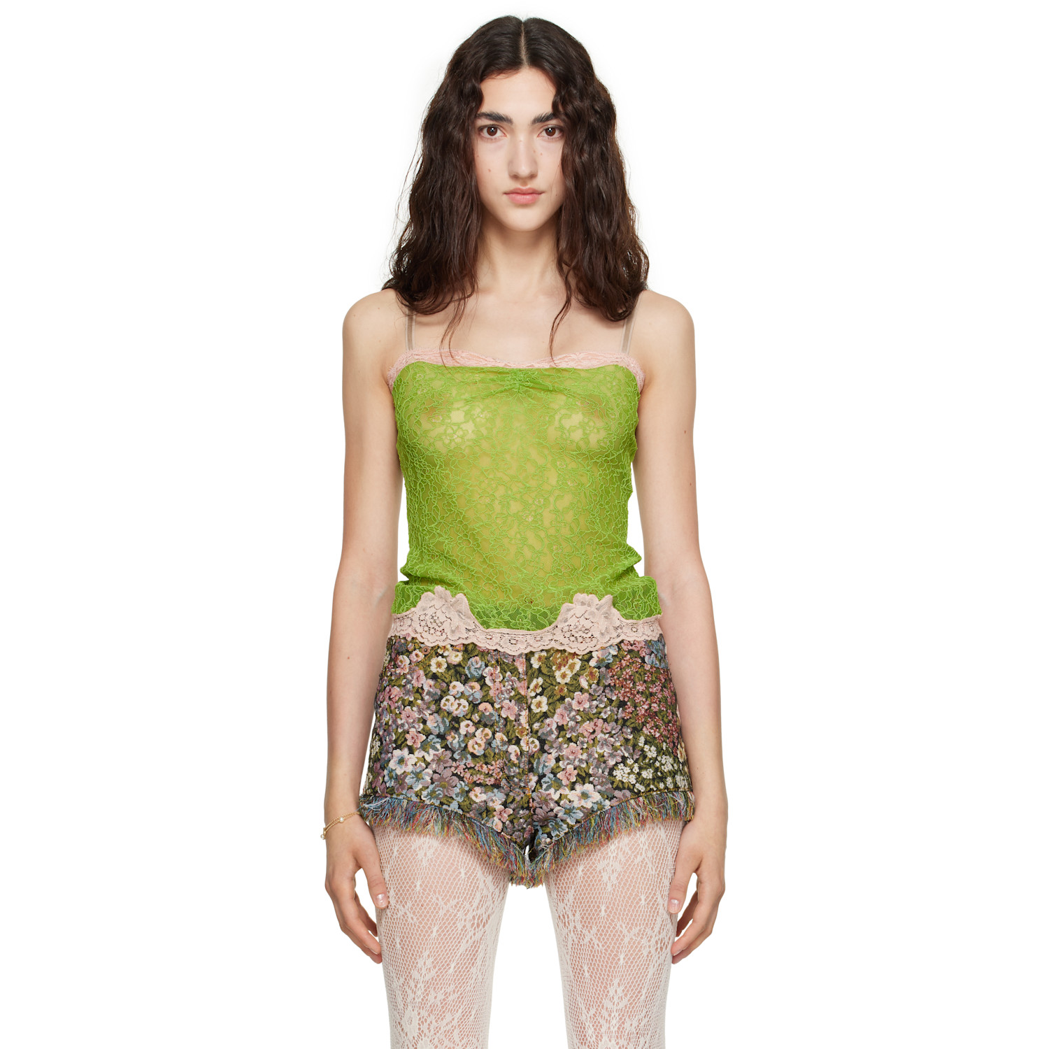 Green Lace Tank Top