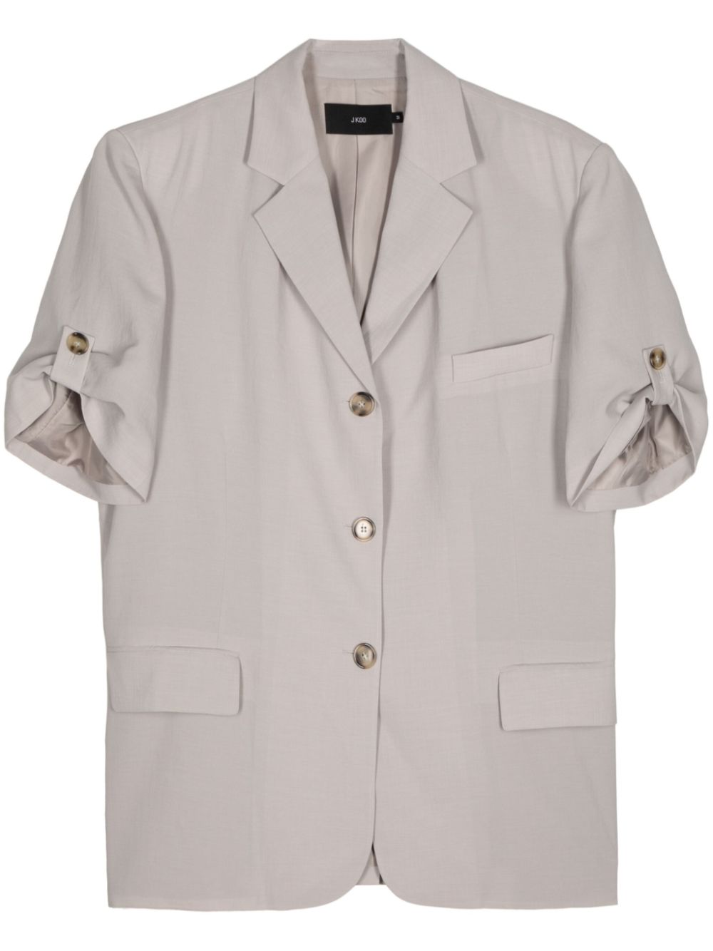 Short-sleeve single-breasted blazer - Neutrals