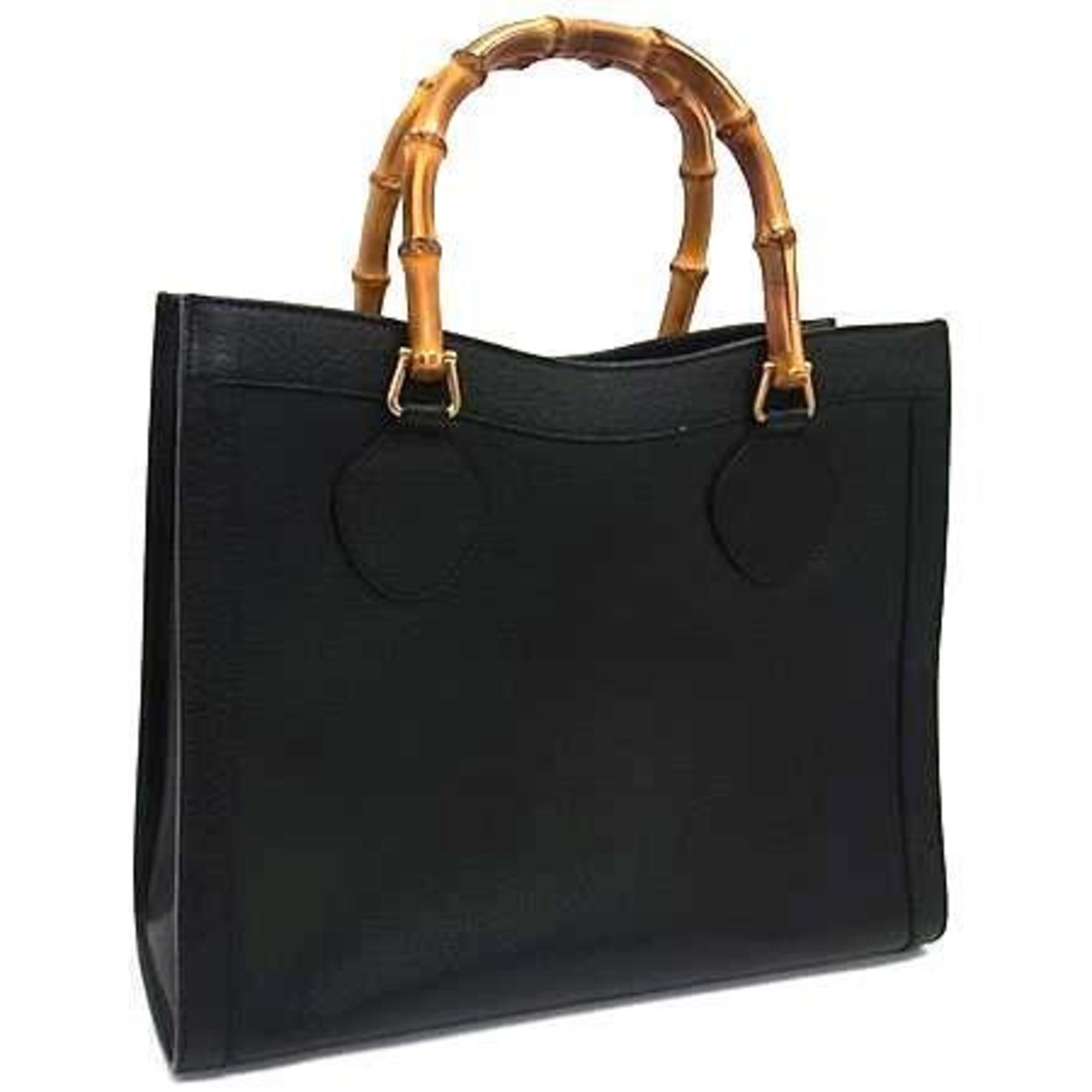 Gucci Black Leather Handbag Shoulder Bag Tote Bag Pre-Owned