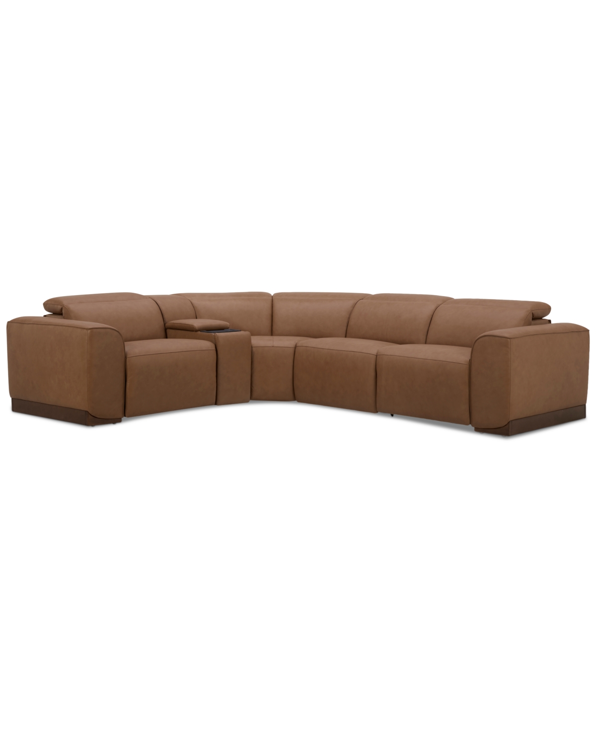 Lovro 5-Pc. Leather Sectional with 2 Power Motion Chairs & 1 Console, Created for Butternut