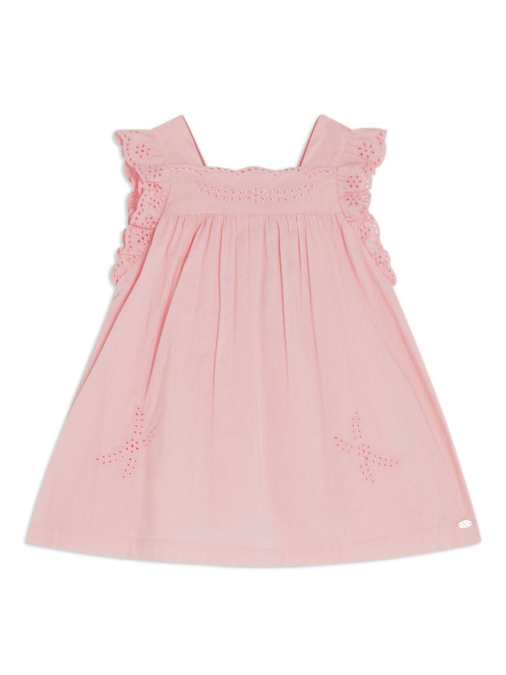 Broderie anglaise cotton dress - Pink