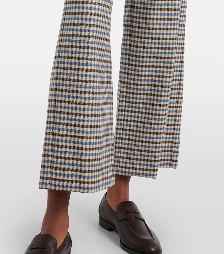 Michelle wool and cotton wide-leg pants