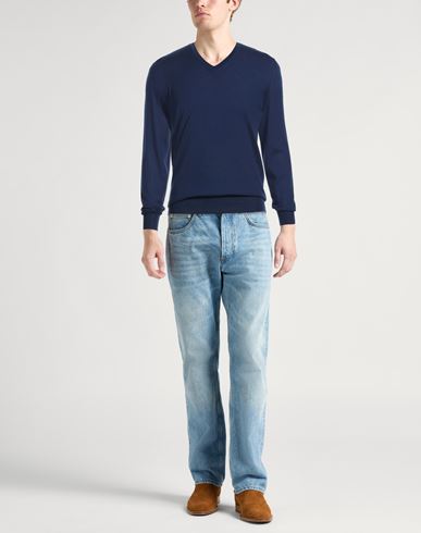 Man Sweater Blue Size 40 Cashmere