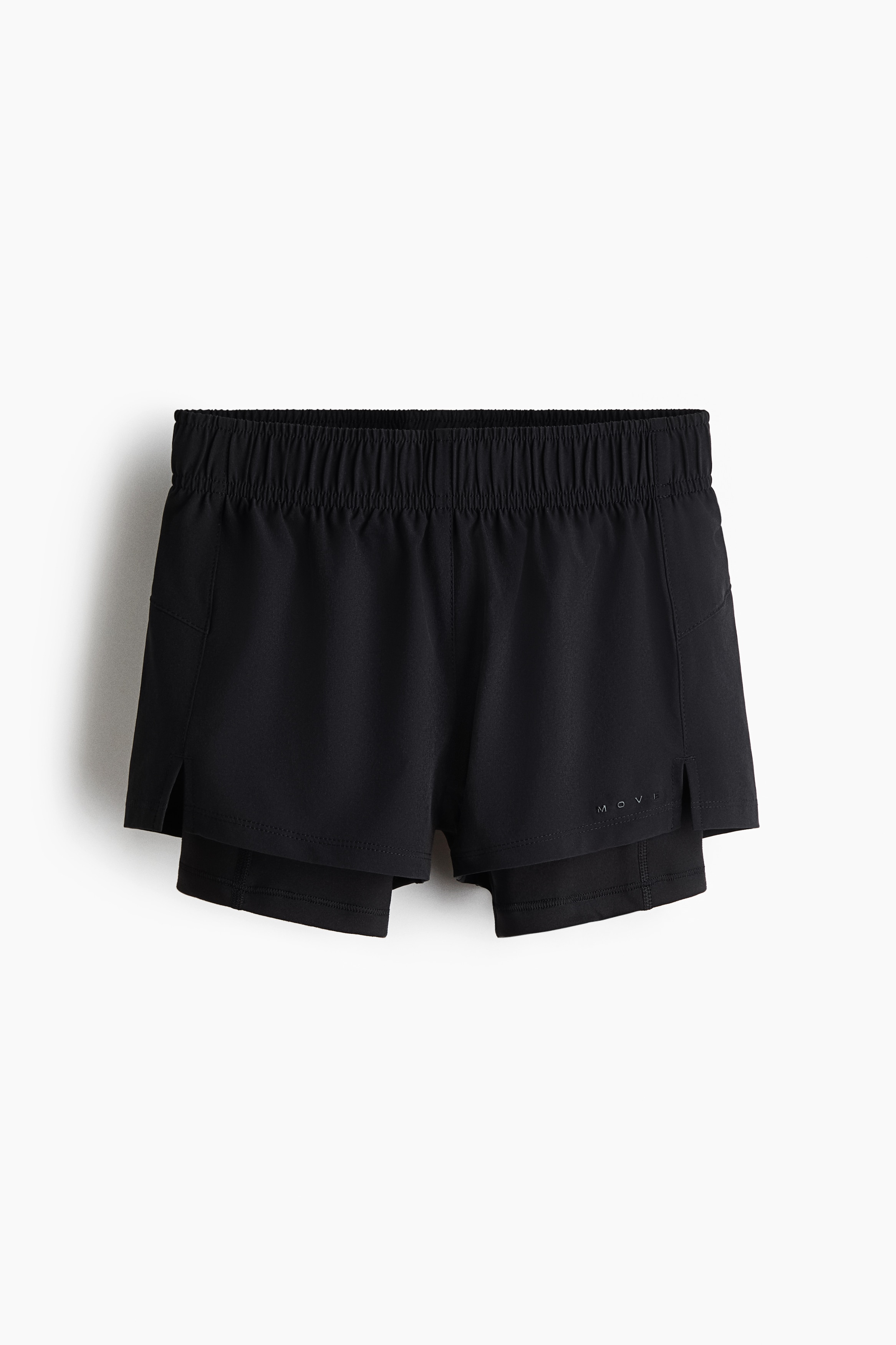 Double Layer Running Shorts With DryMove™ - Black
