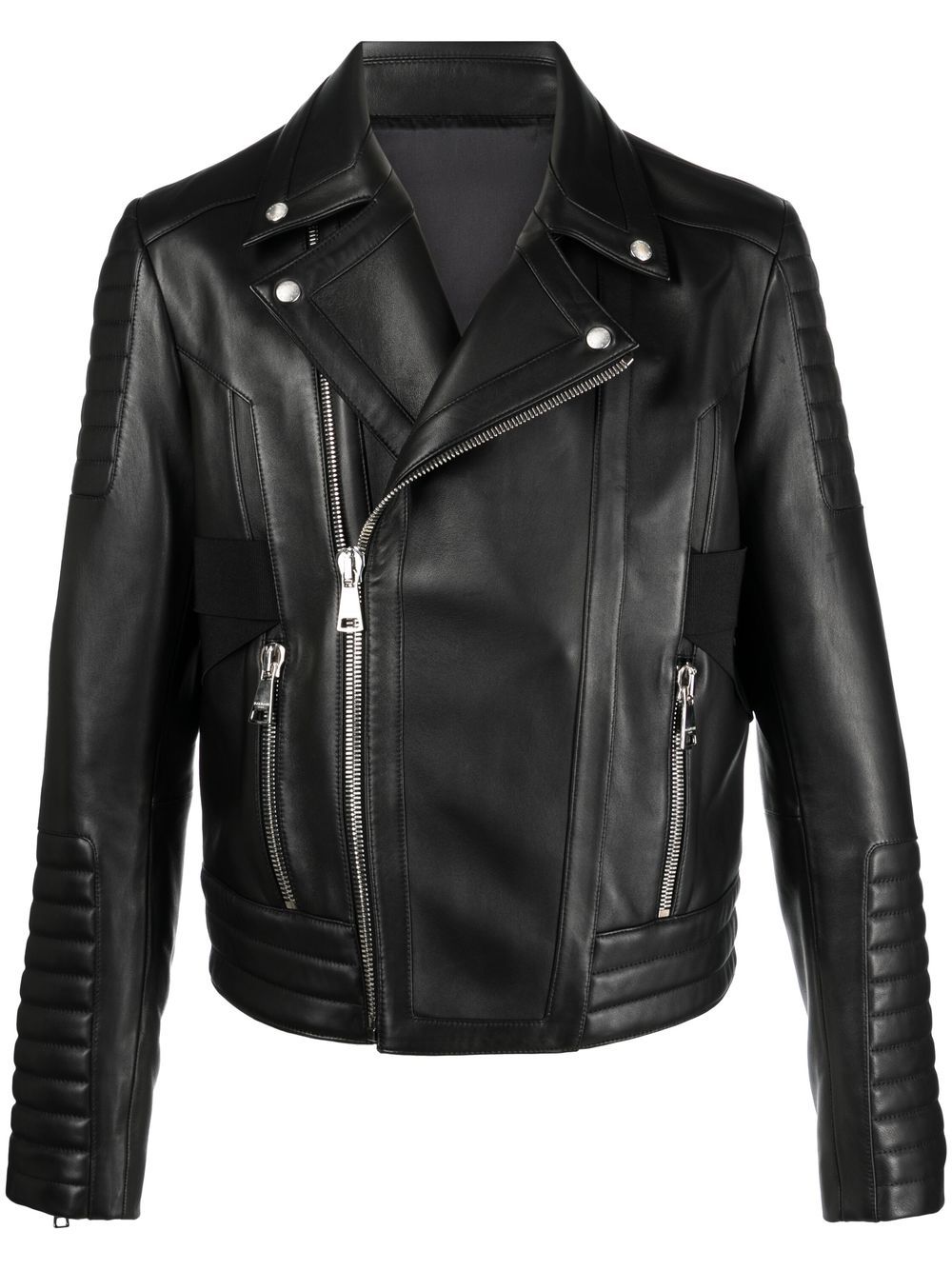 Panelled biker jacket - Black