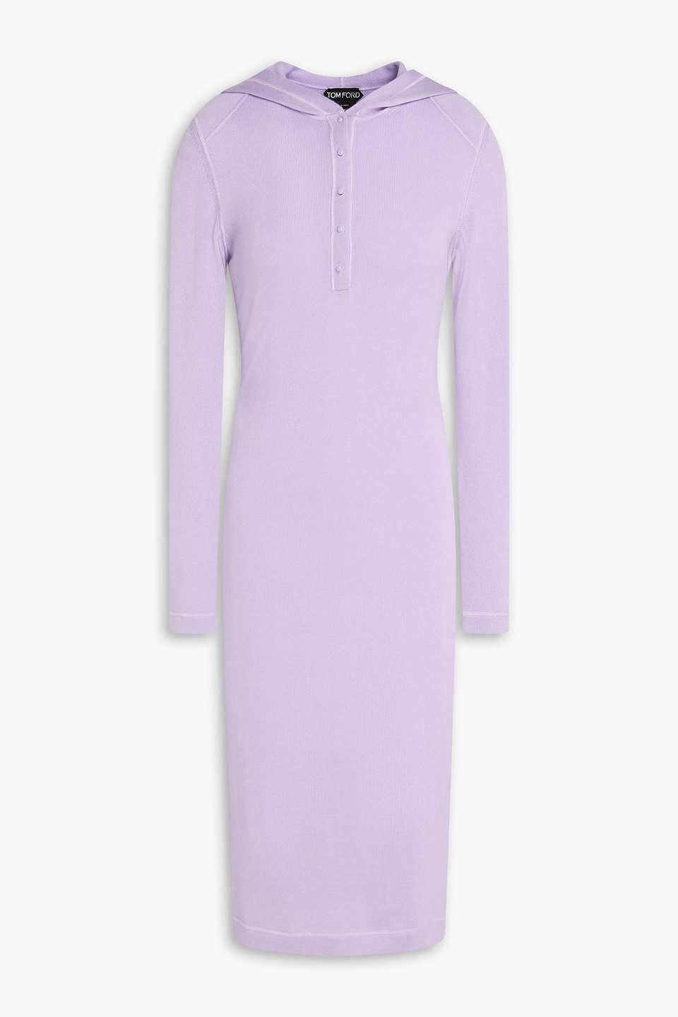 Cashmere and silk-blend hooded midi dress - Purple - M